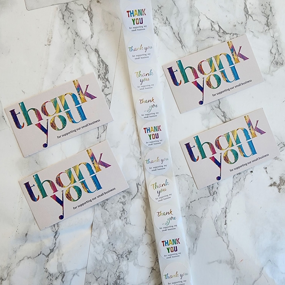 550 Pc Thank you Cards and Stickers